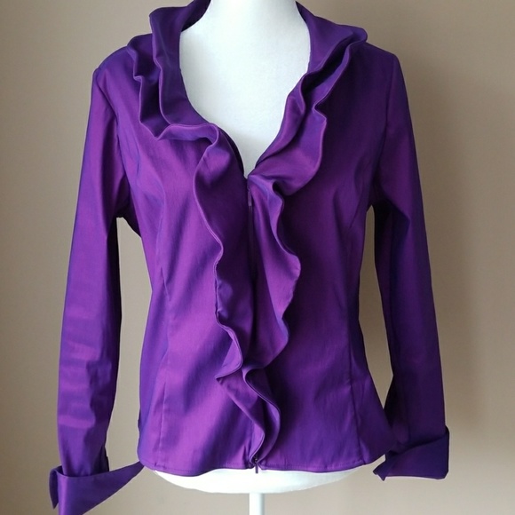 purple ruffle top